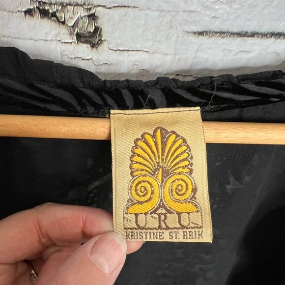 Uru kristine st. Rrik black silk made in usa cardigan sweater small - Picture 6 of 12